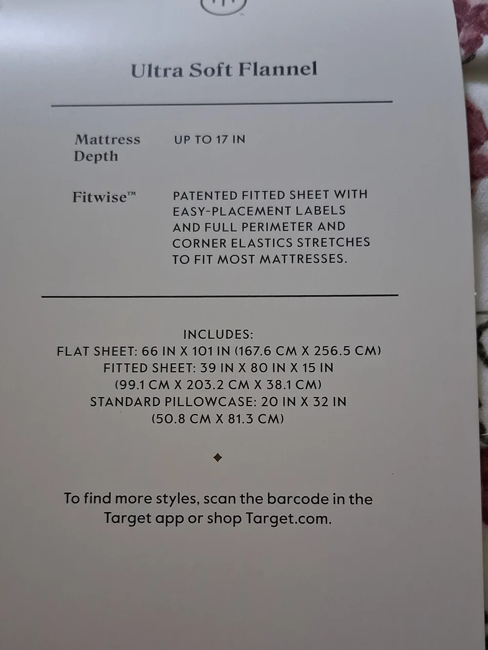 Threshold Flannel Sheet Set Twin Cotton White Pink Green Floral New